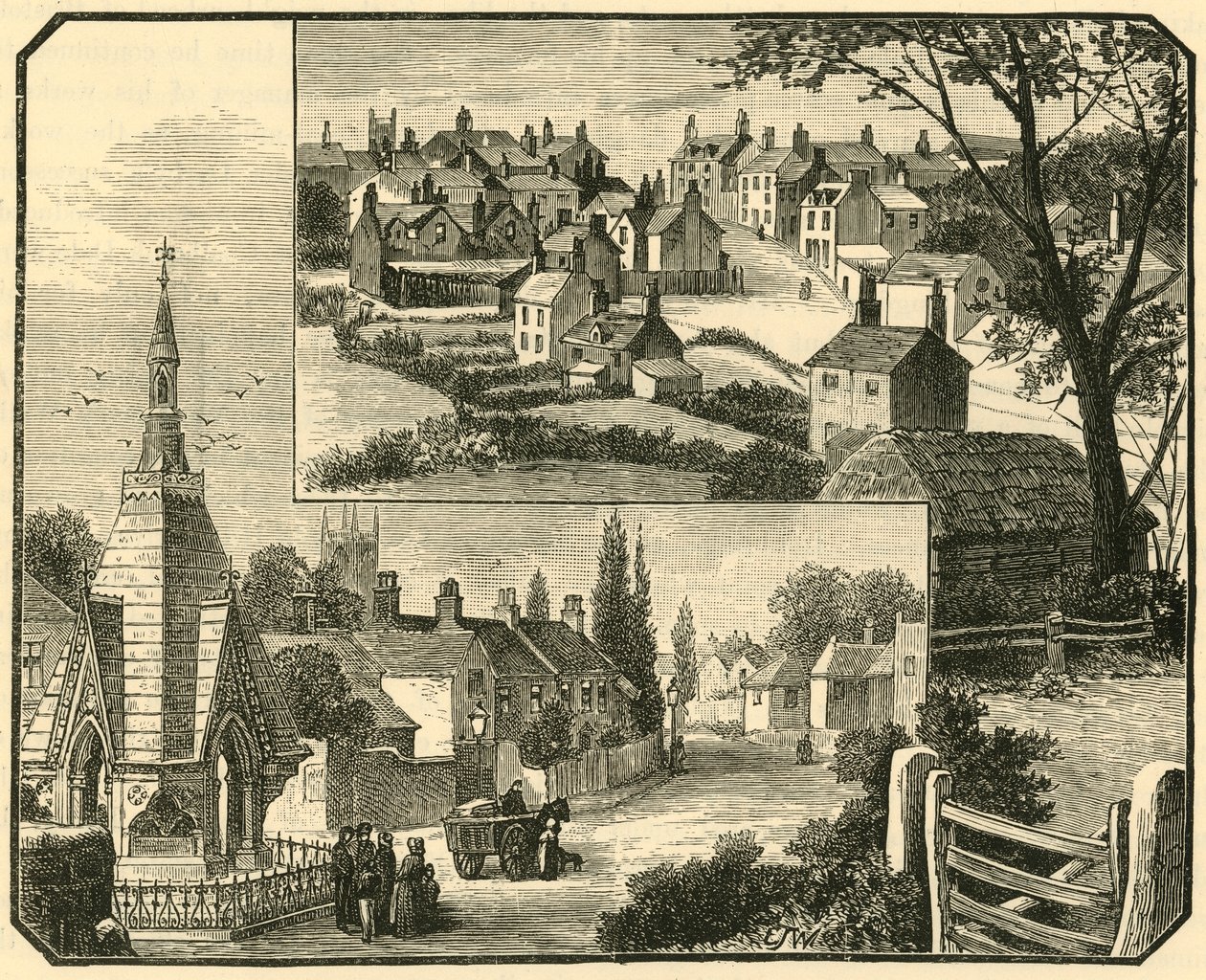 The Drinking Fountain. Street in Broseley, 1898 by Unbekannt
