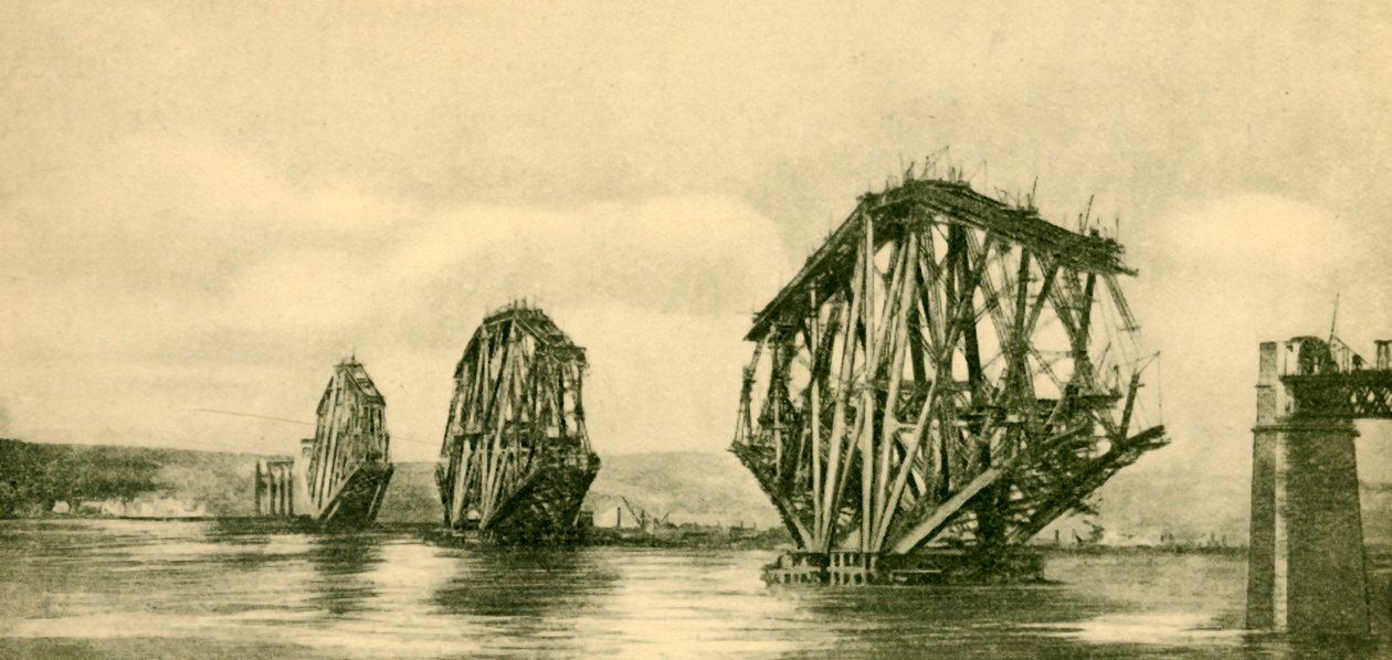 The Forth Bridge in Course of Construction by Unbekannt