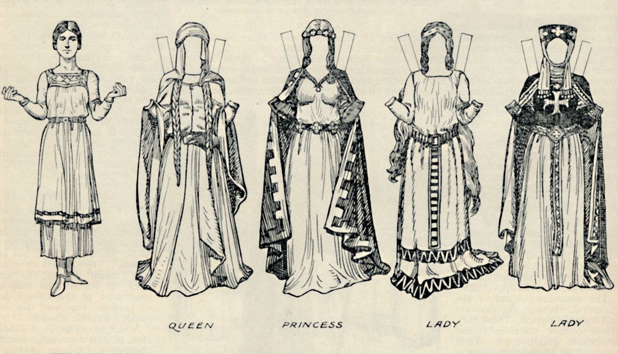The Gallery of British Costume: Types of Dress in Early Plantagenet Times, c1934 by Unbekannt