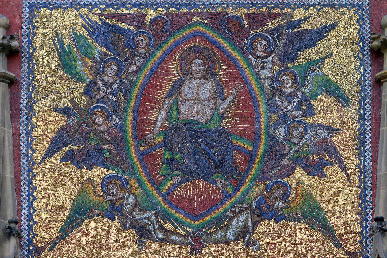 The Last Judgment, La Golden Gate of the St. Vitus Cathedral Wenceslas and Adalbert, Prague, Czech Republic by Unbekannt