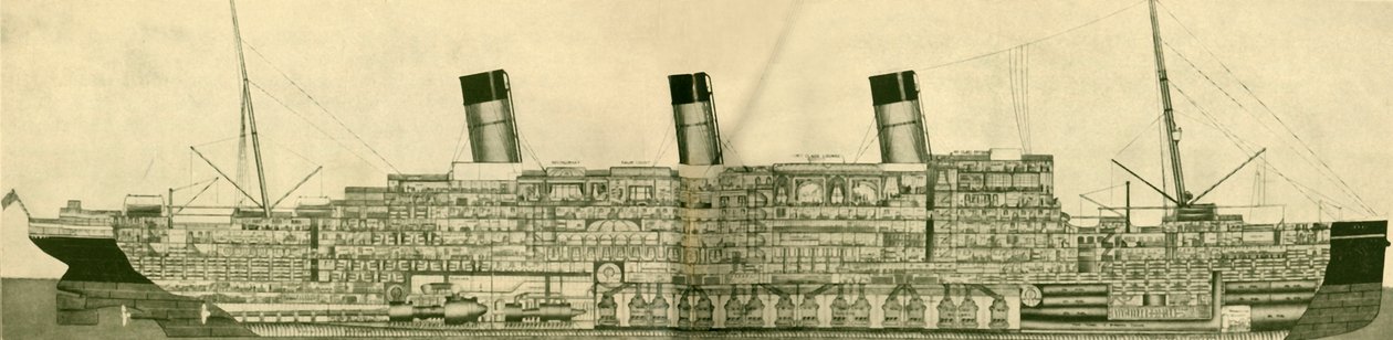 The Majestic 56,551 Tons Shown in Section by Unbekannt