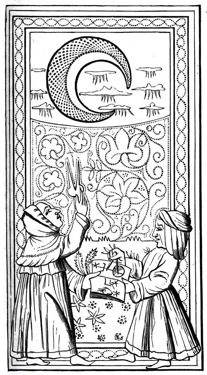 The Moon, Tarot Card, 14th Century by Unbekannt