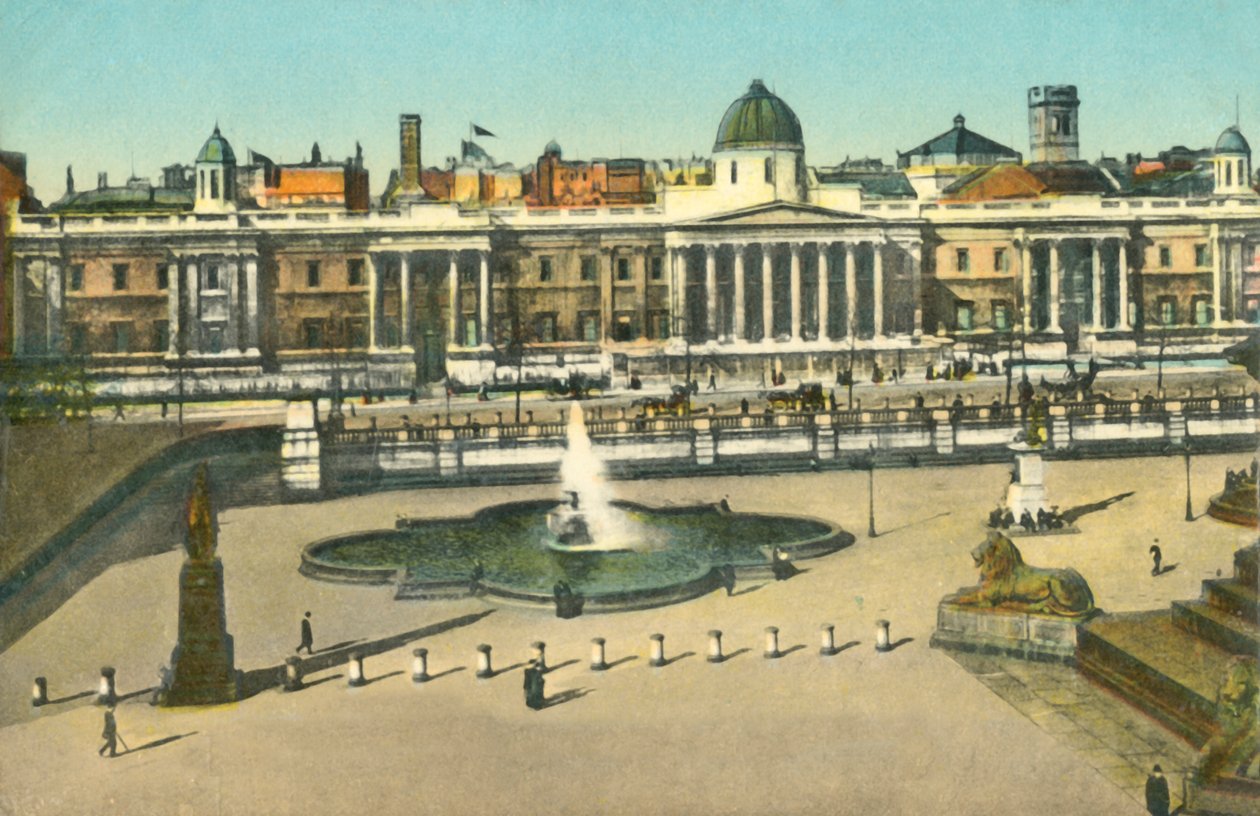 The National Gallery and Trafalgar Square, London by Unbekannt