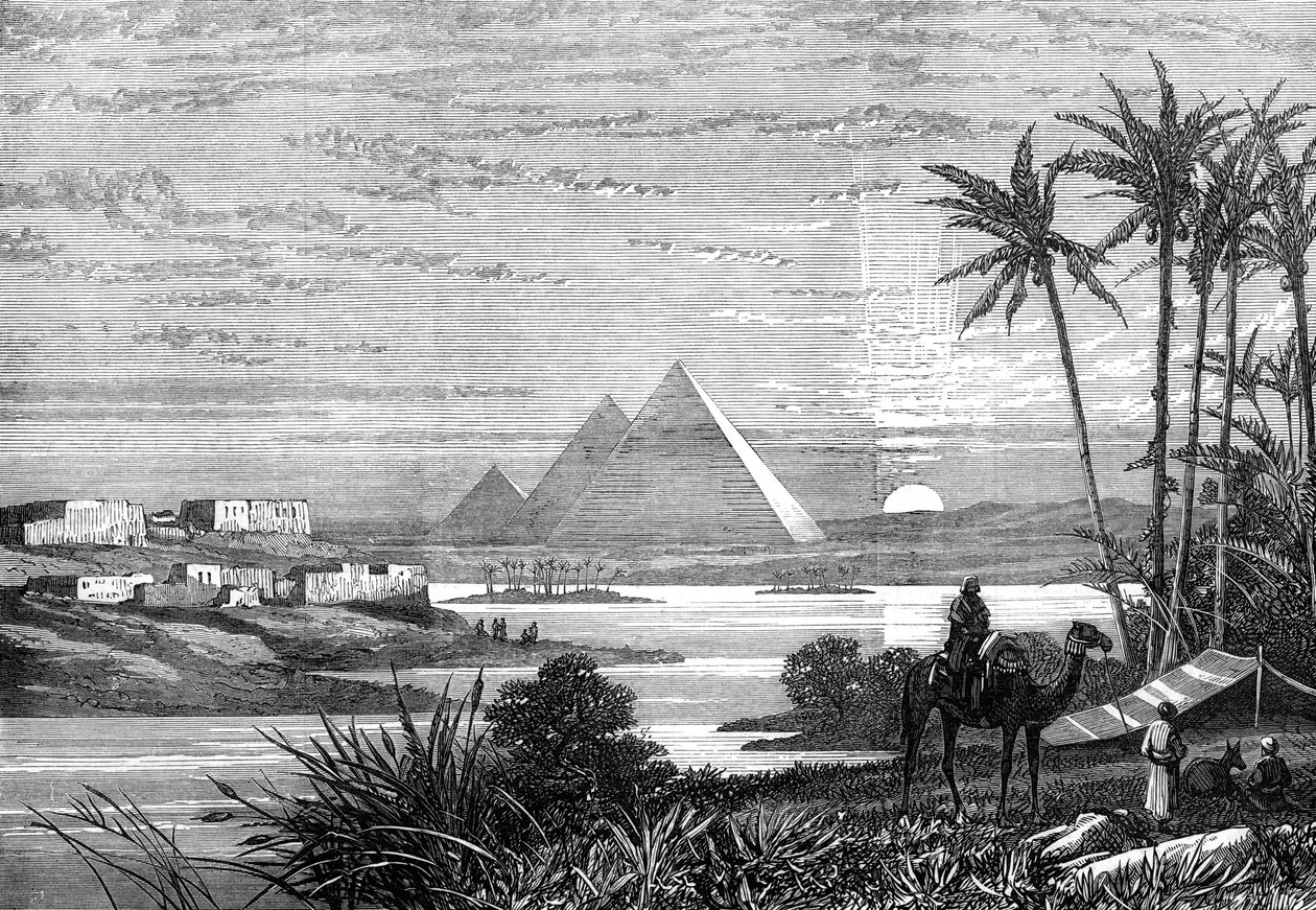 The Nile and the Pyramids from the Boulak Road by Unbekannt