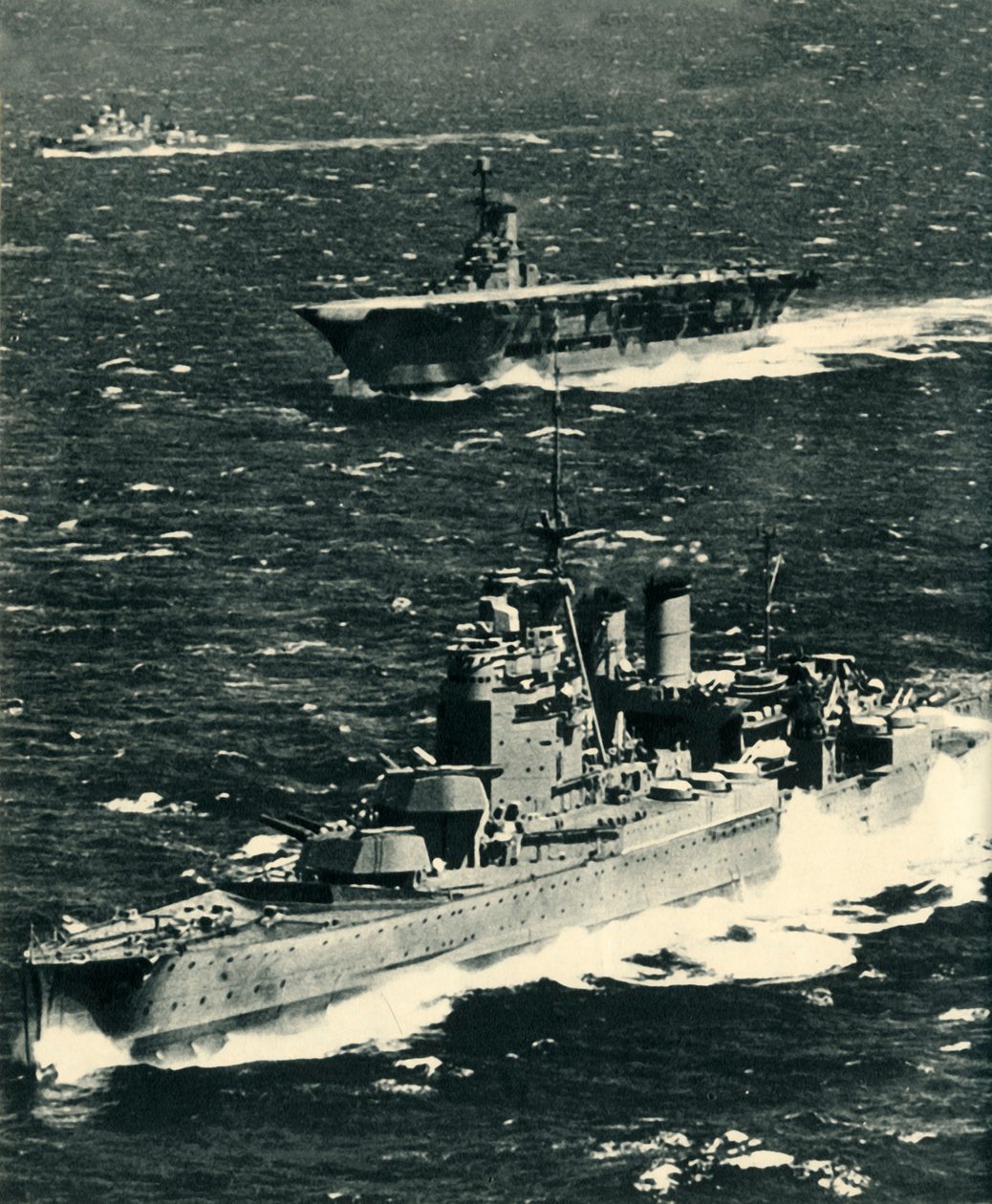 The Renown, the Ark Royal, and the Sheffield by Unbekannt