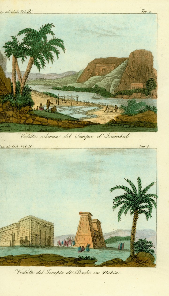 The Temple of Ramses II at Abu Simbel, Nubia, and Temple of Thoth at Dakka, Nubia by Unbekannt