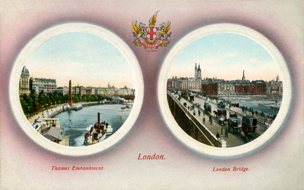 The Thames Embankment and London Bridge, London, 1909 by Unbekannt