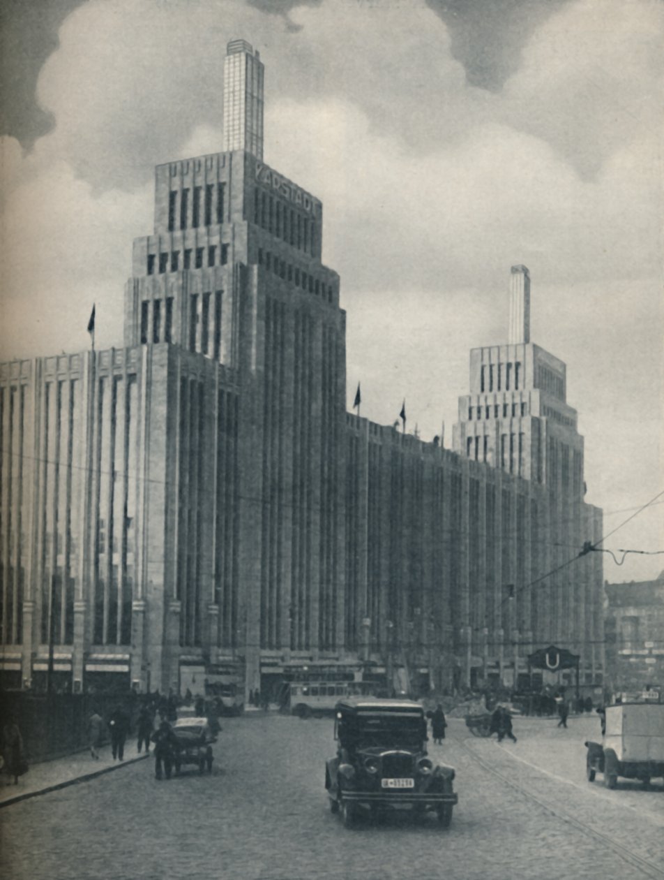 The Tower-Flanked Mass of the Karstadthaus Built in a Working-Class District, c1935 by Unbekannt
