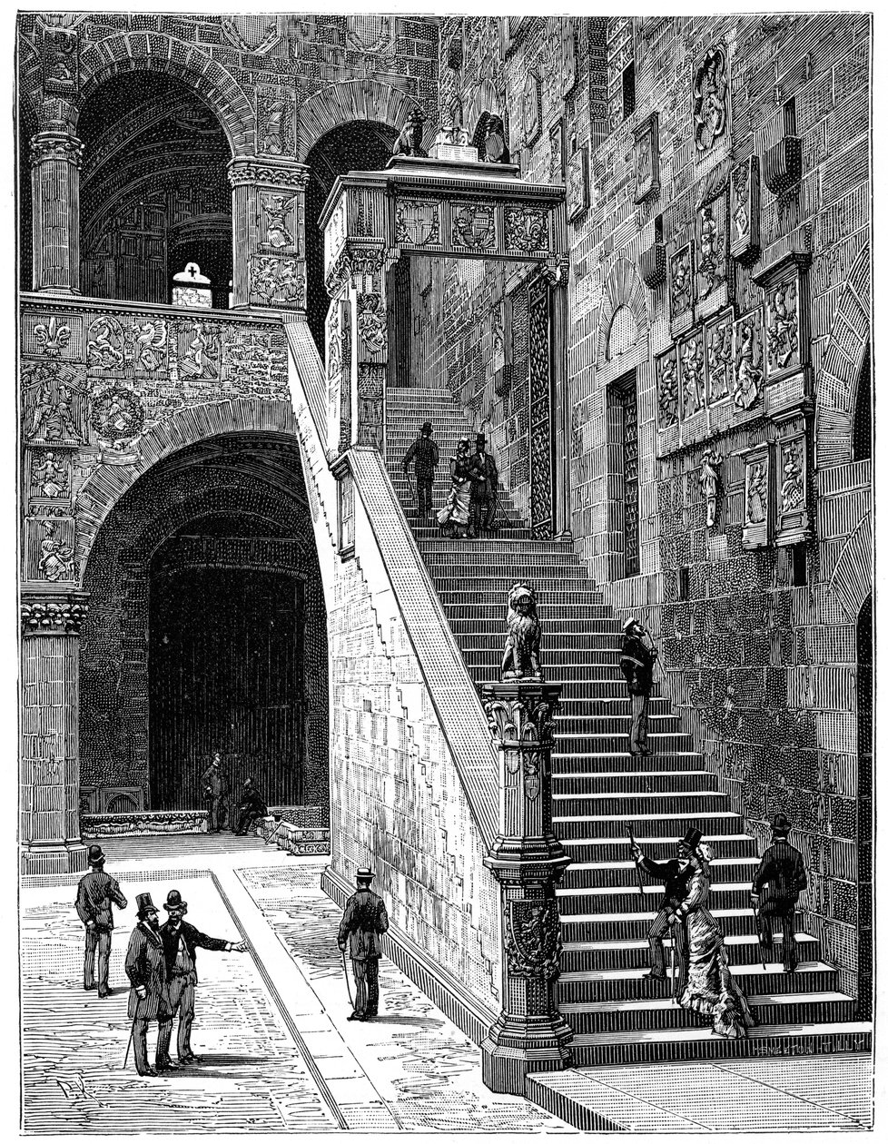 The Courtyard of the Bargello, Florence, Italy, 1882 by Unbekannt