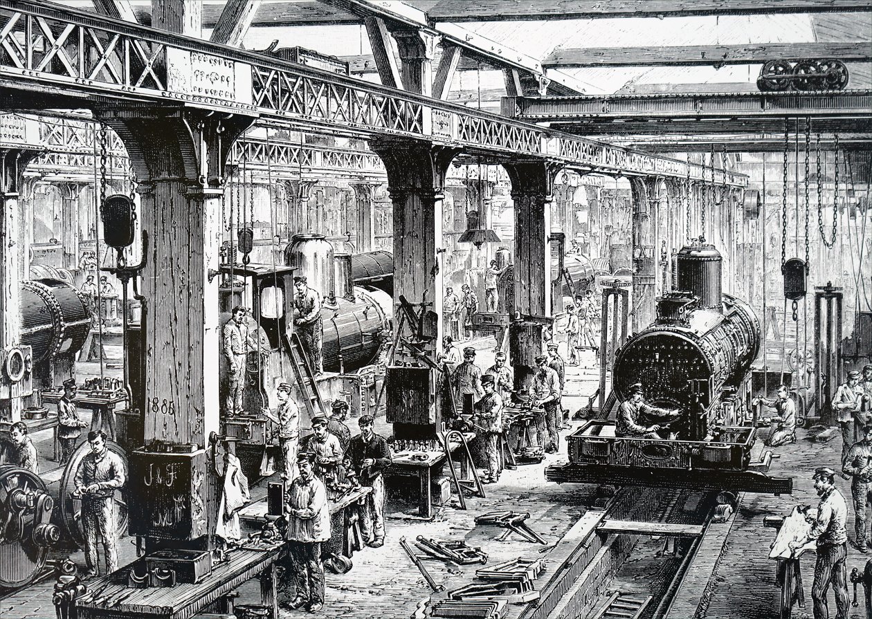 The manufacture floor of the Societe Alsacienne de Constructions Mecaniques by Unbekannt