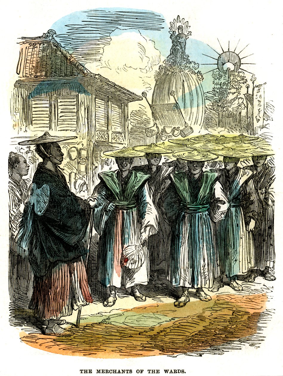 The merchants of the ward, New Years festival procession at Yokohama, Japan by Unbekannt