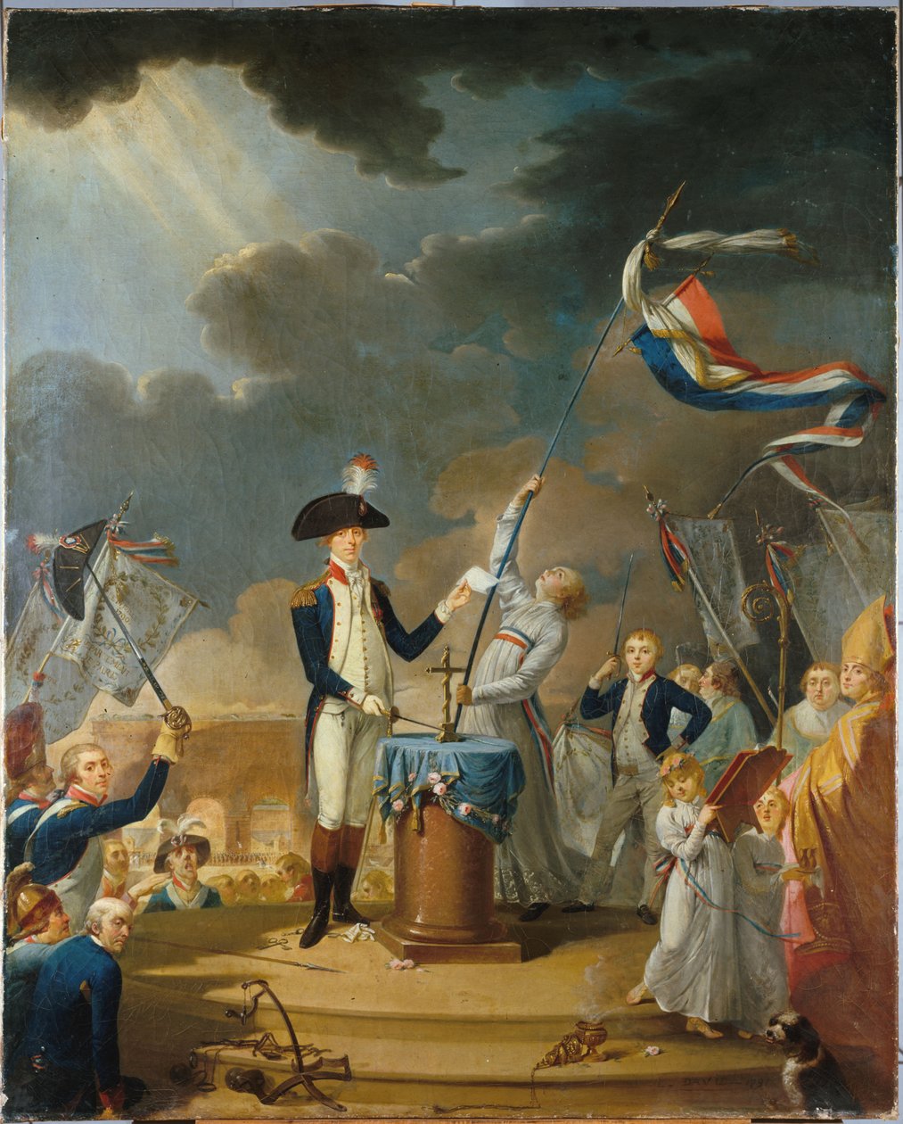 The oath of La Fayette at the Festival of the Federation, 14 July 1790 by Unbekannt