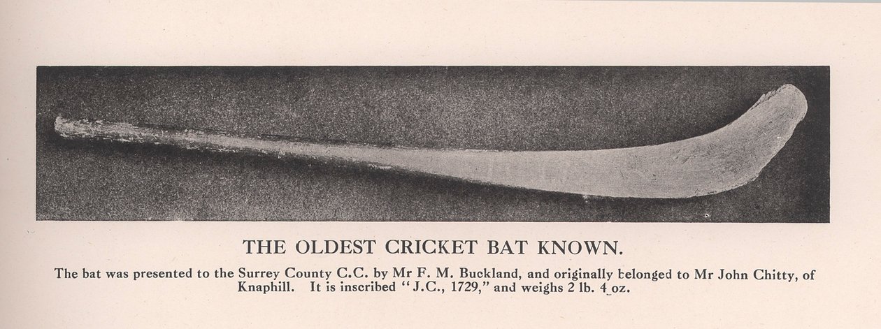 The oldest cricket bat known by Unbekannt