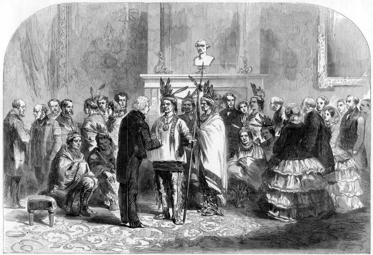 The President of the United States Inducing the Hostile Tribes to Shake Hands by Unbekannt