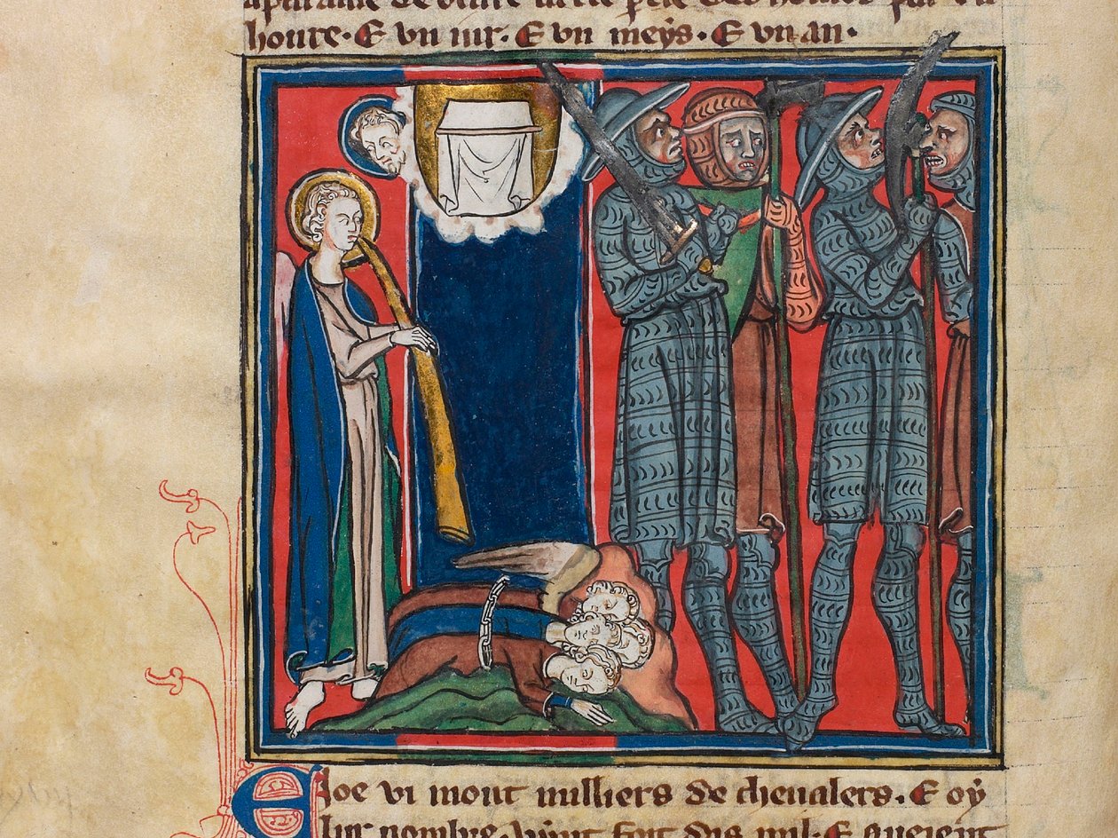 The Sixth Angel Sounded His Trumpet... Miniature from: Apocalypse de Saint Jean by Unbekannt