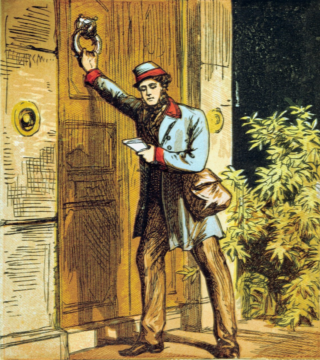 There is the Postman's Knock! by Unbekannt: Fine art print