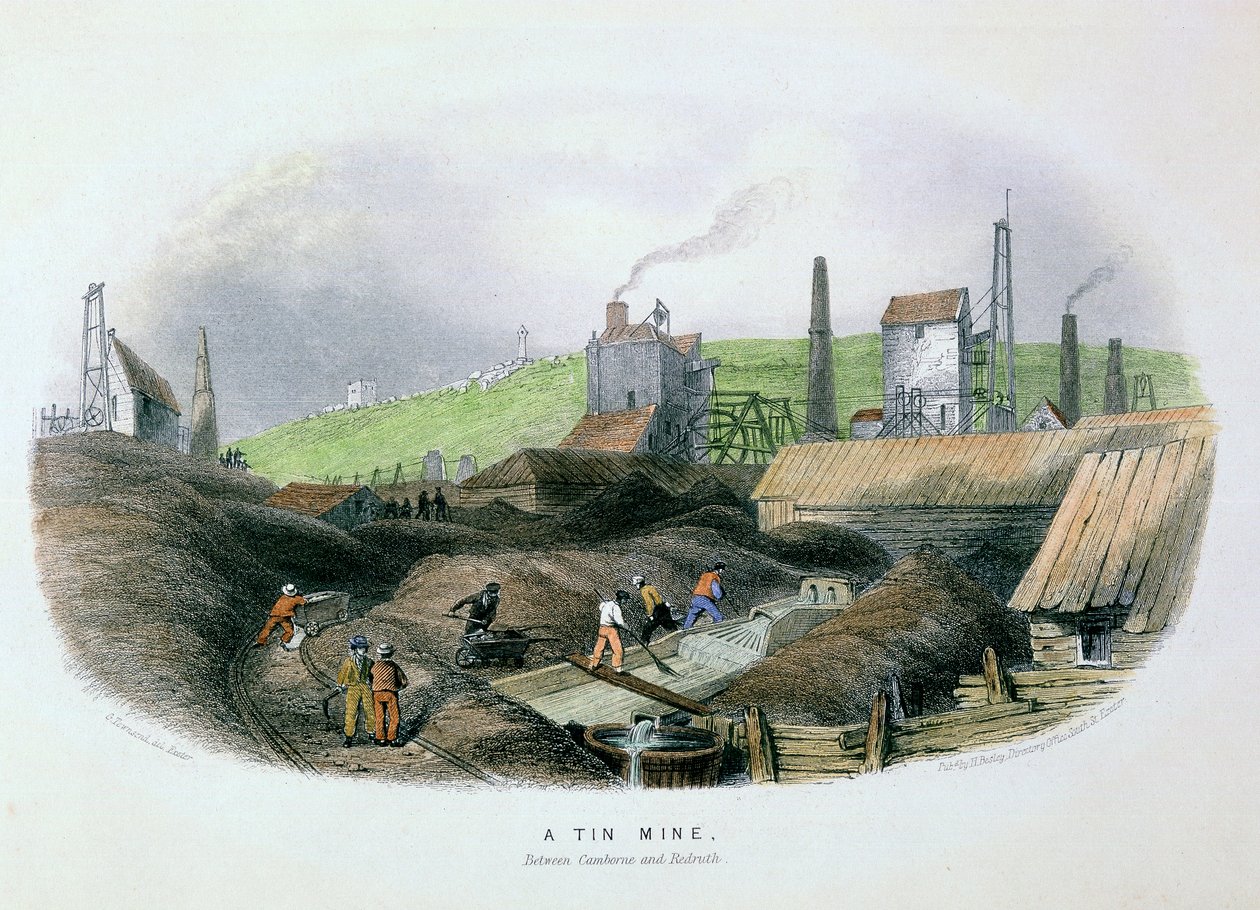 Tin mine between Camborne and Redruth, Cornwall by Unbekannt