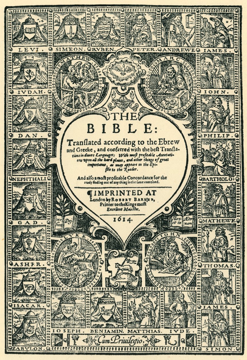Title Page of the Geneva Bible, 1614, 1943 by Unbekannt