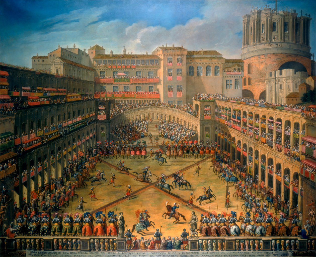 Tournament in a Court of the Vatican, Rome by Unbekannt