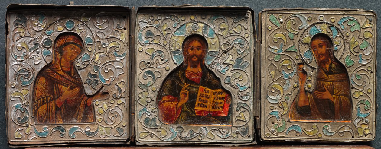 Triptych with Christ, the Virgin, and St. John the Evangelist by Unbekannt