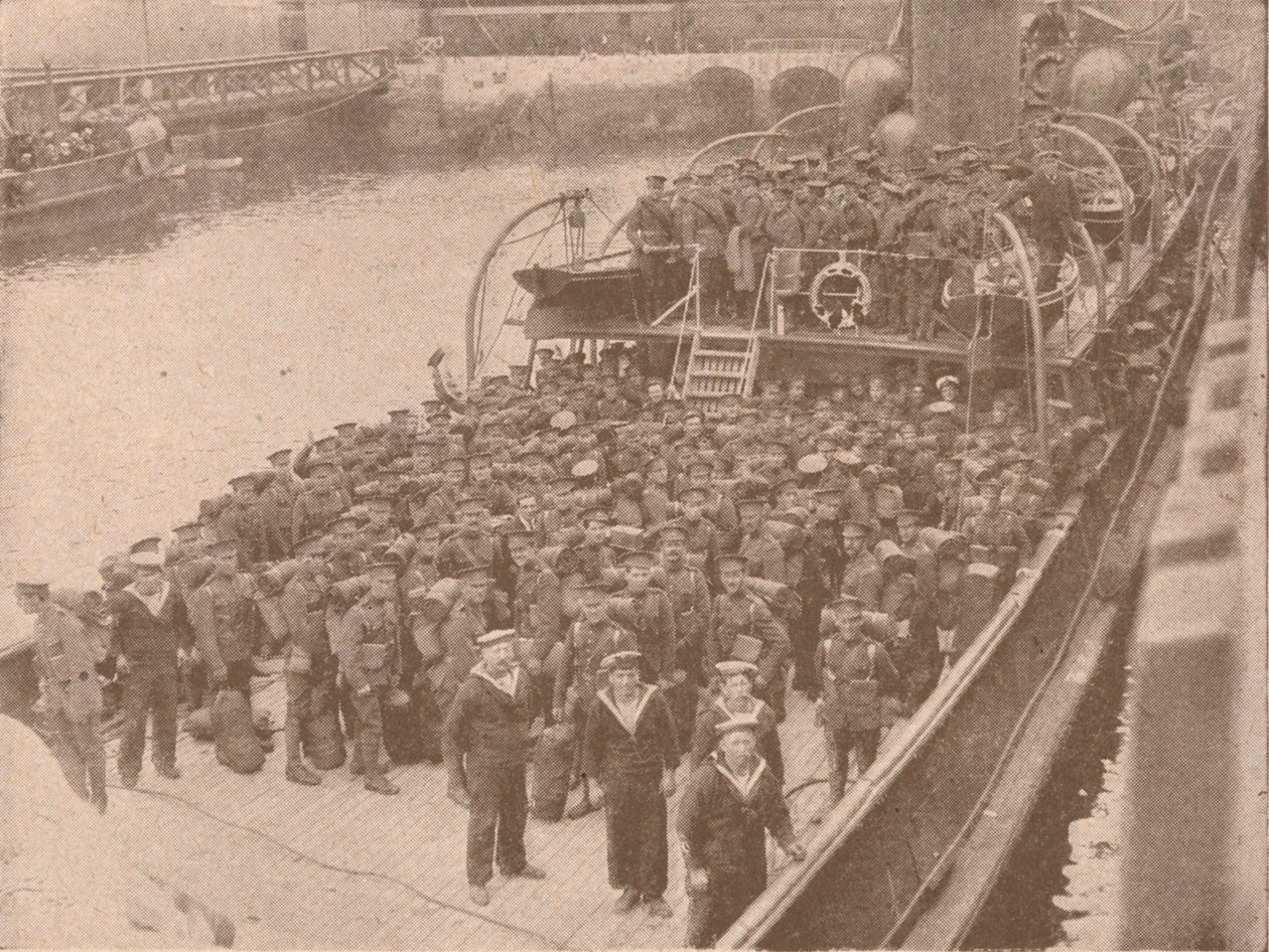 Troops on board a Channel transport, c1915 by Unbekannt