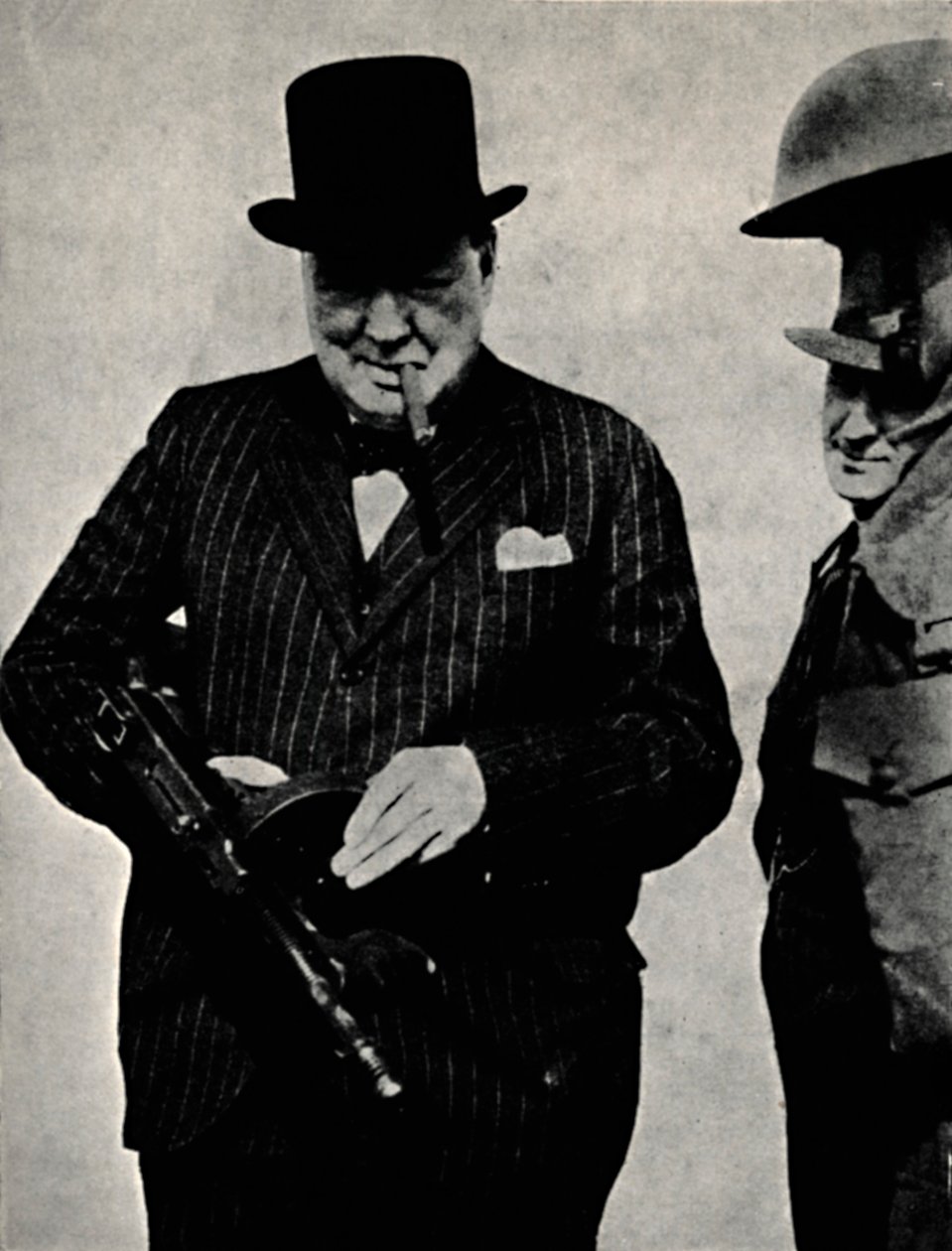 Trying Out a Tommy-Gun by Unbekannt