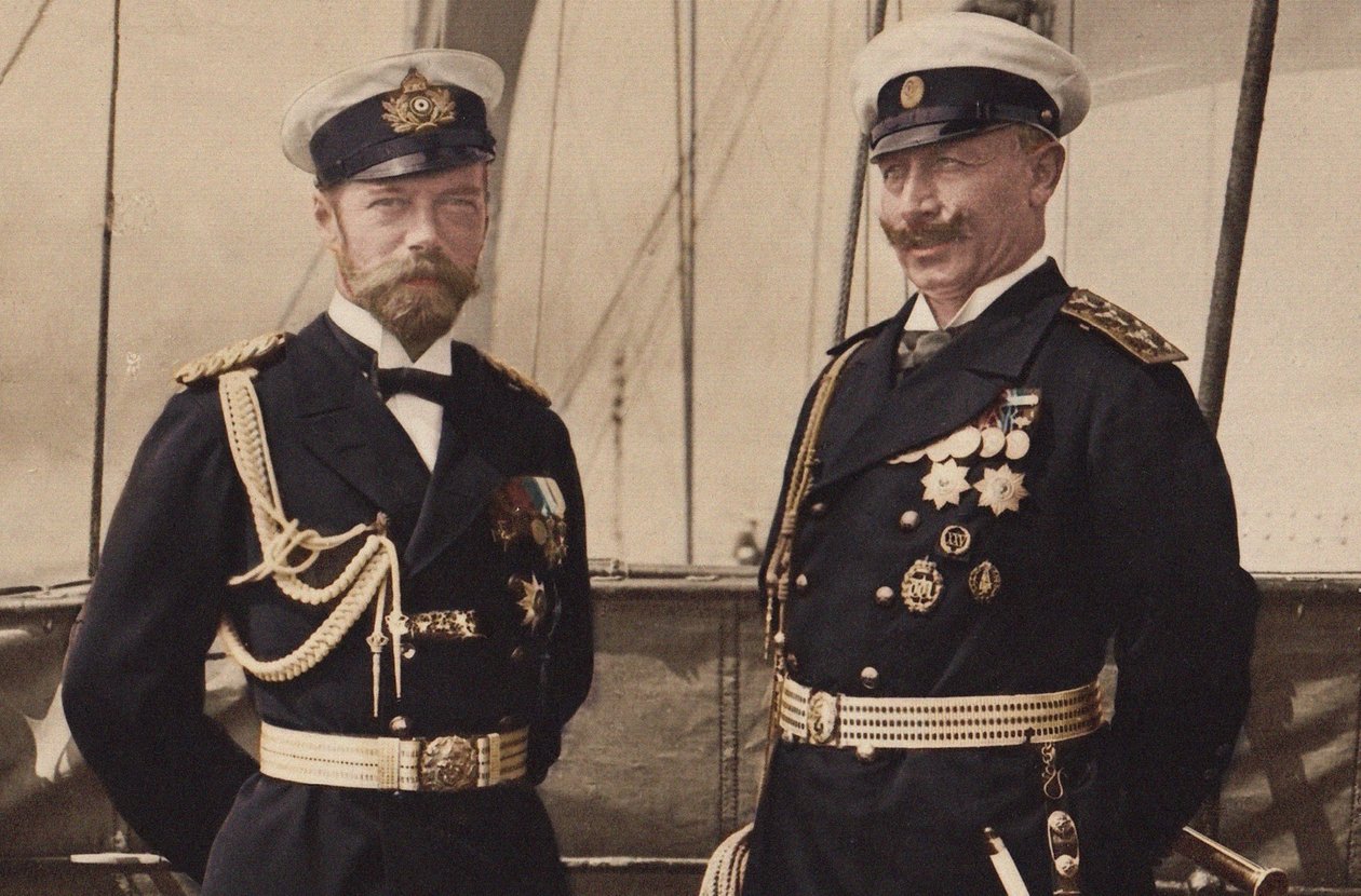 Tsar Nicholas II and Kaiser Wilhelm II in Björkö, 1905 by Unbekannt