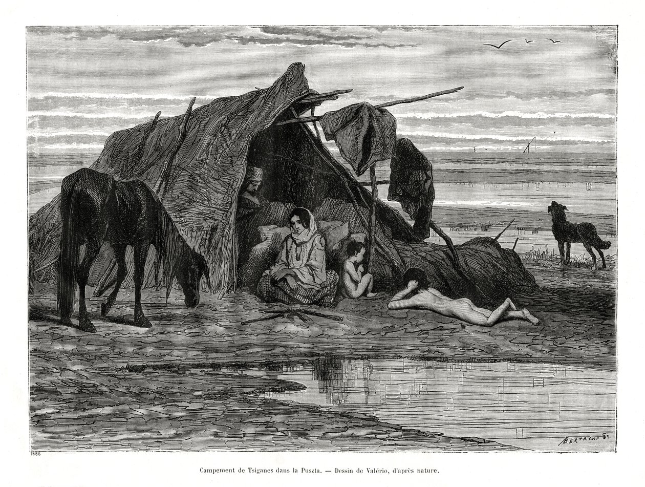 Tziganes camping in the Puszta, 1886 by Unbekannt