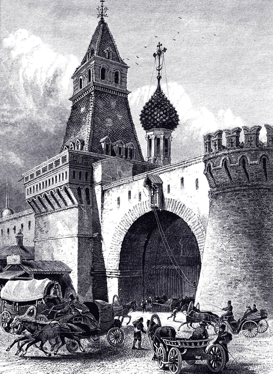 View of the Nikolskaya Tower and Armory in Moscow by Unbekannt