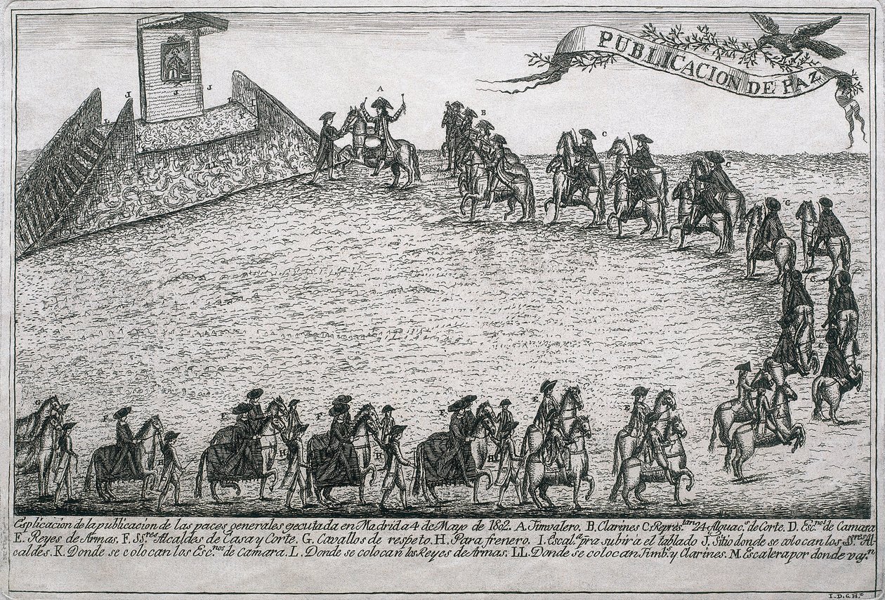 War of the Oranges, engraving by Unbekannt
