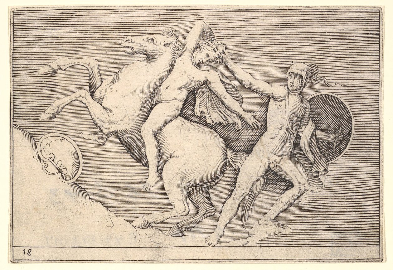 Warrior Pulling a Rider from His Horse by Unbekannt
