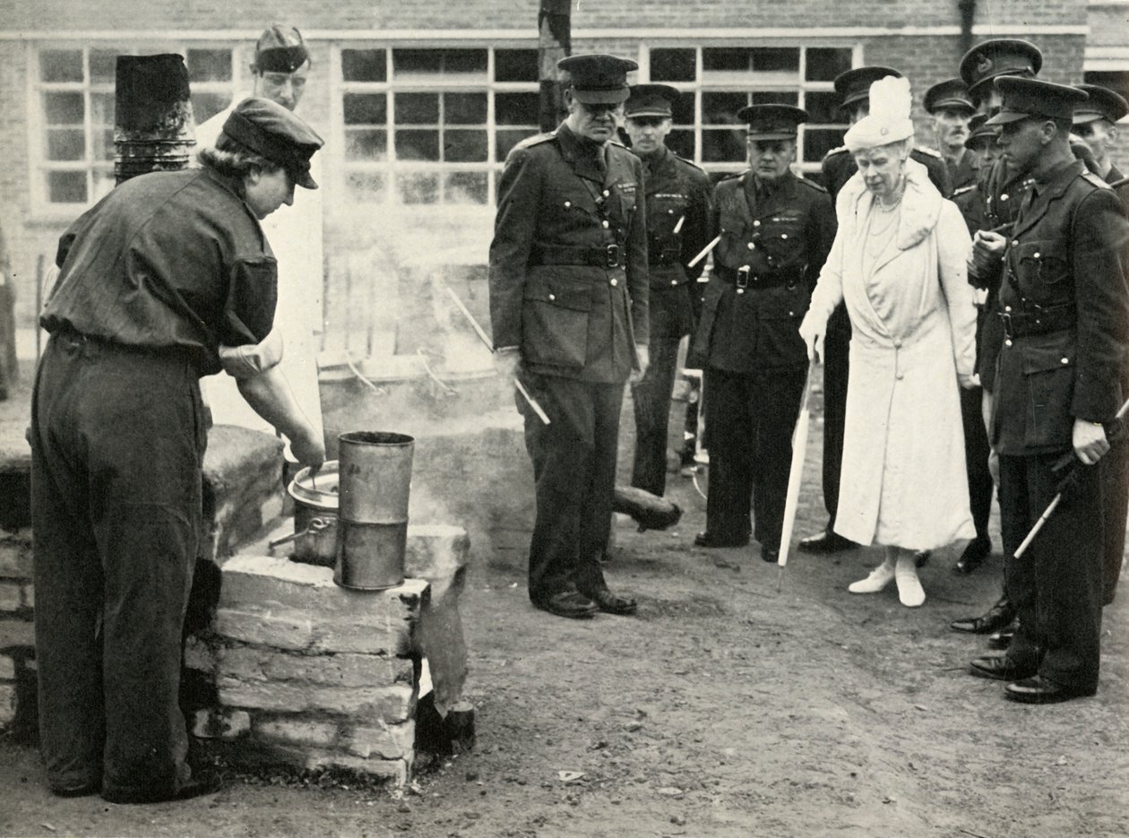 Watching A.T.S. girls at work...Army School of Cookery at Aldershot