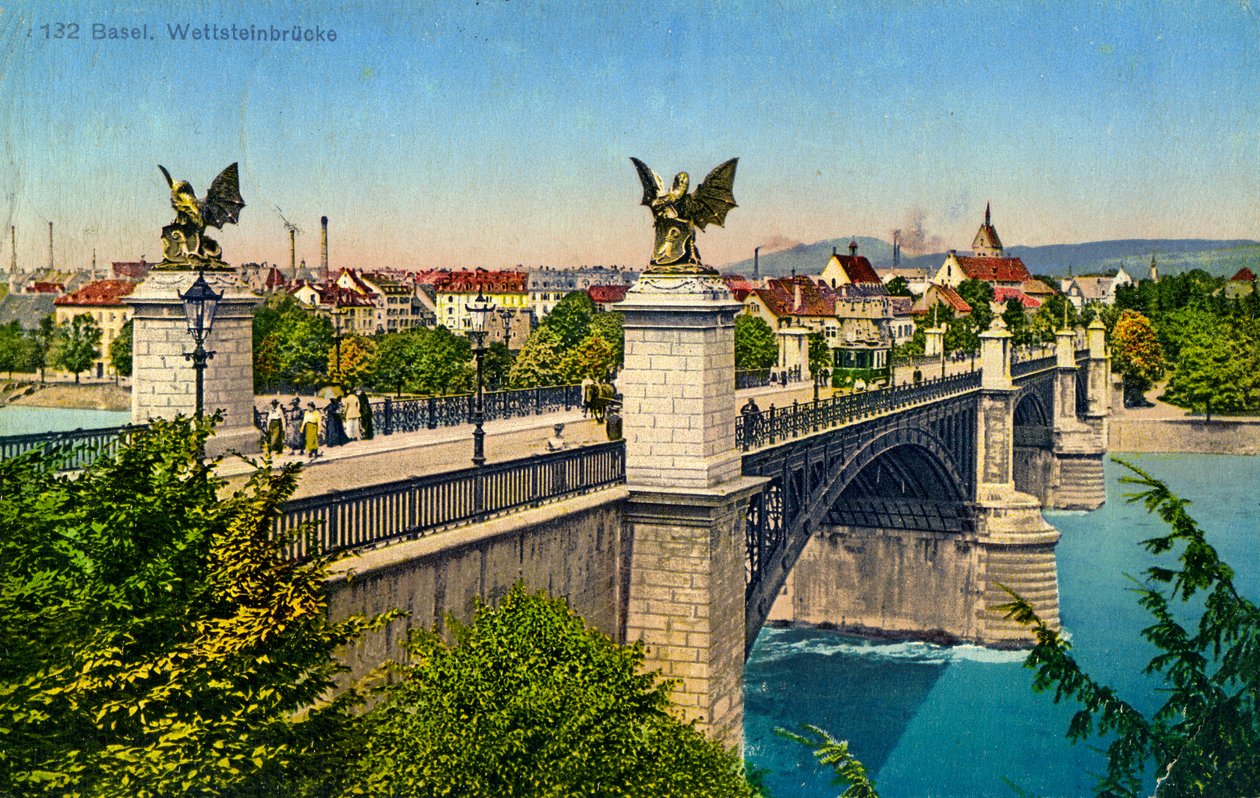 Wettstein Bridge, Basel, Switzerland by Unbekannt