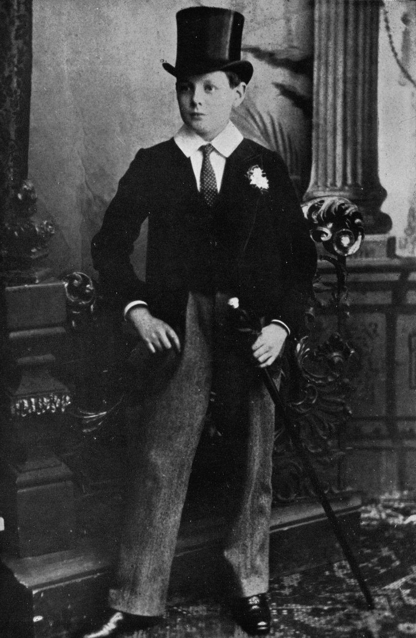 Winston Churchill as a Harrow schoolboy in 1889 by Unbekannt