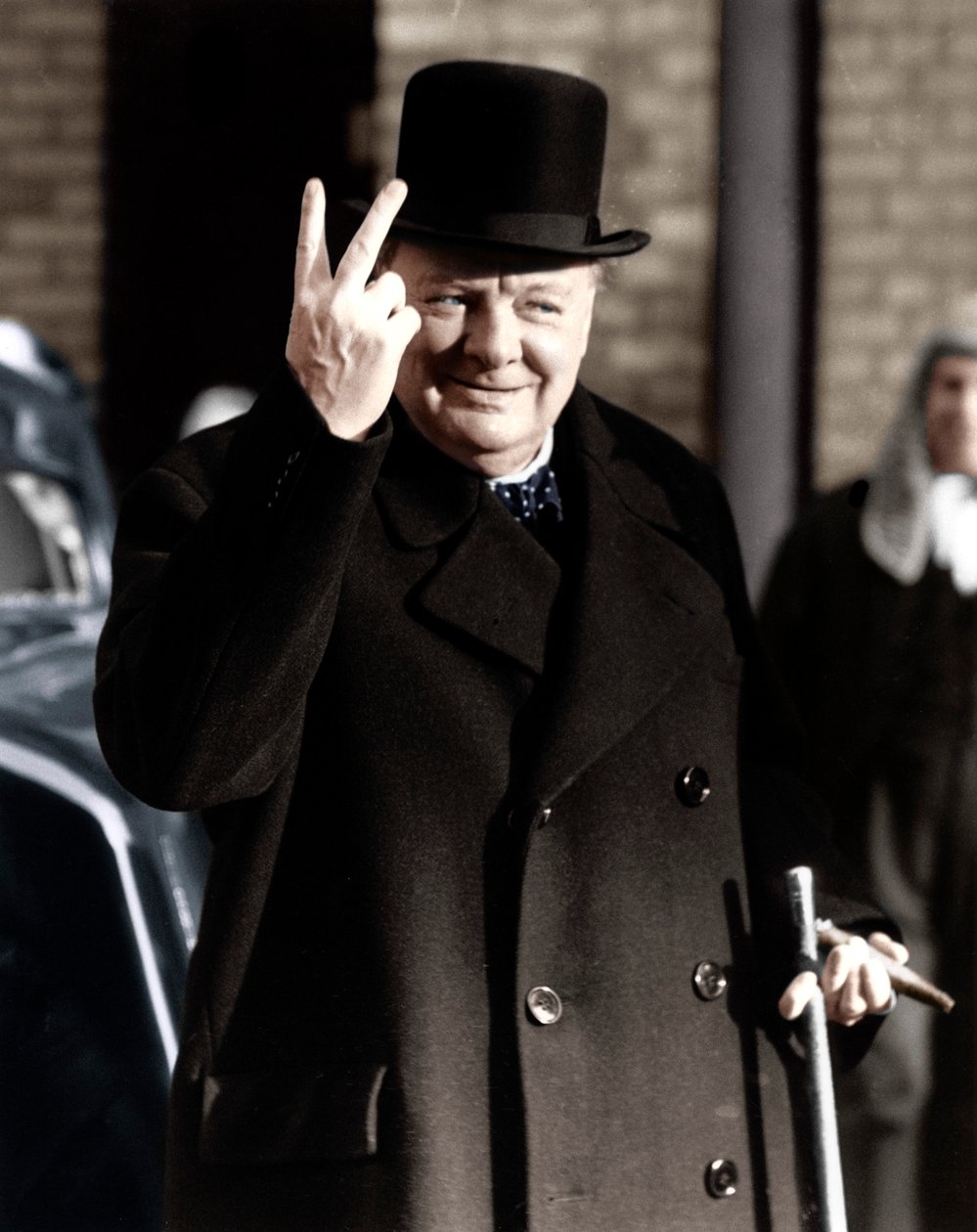 Winston Churchill Making His Famous V for Victory Sign, 1942 by Unbekannt