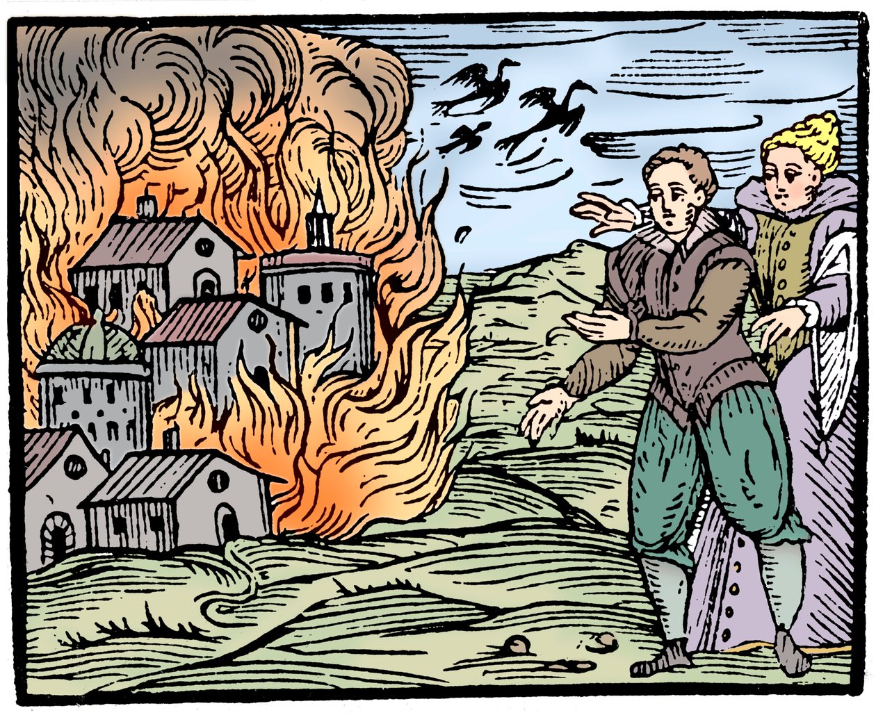 Witches Destroying a House by Fire - Swabia, 1533 by Unbekannt