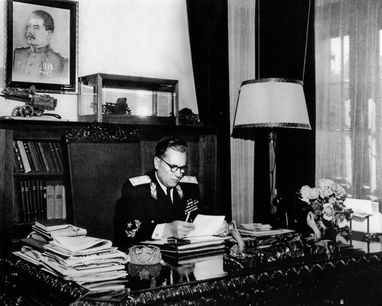 Yugoslav leader Marshal Josip Broz Tito in his office, Belgrade, Yugoslavia, c1946-c1947 by Unbekannt