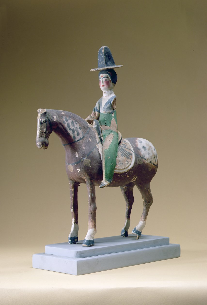 Lady Rider, Astana, 7th Century by Unbekannt Unbekannt