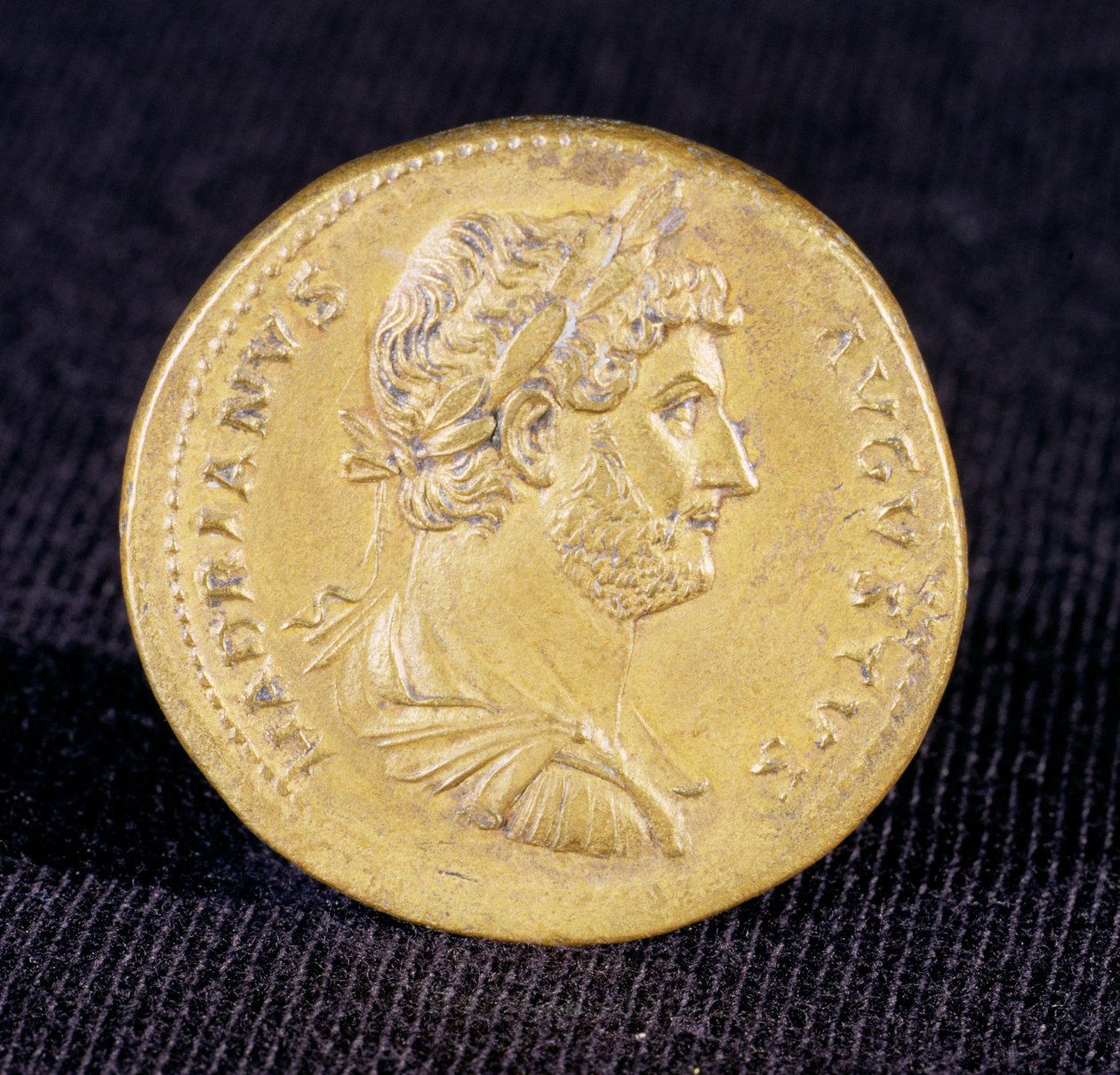 Sestertius of Hadrian from Newcastle Upon Tyne, 132 A.D. Shows bust of Hadrian as a victorious commander by Unbekannt Unbekannt