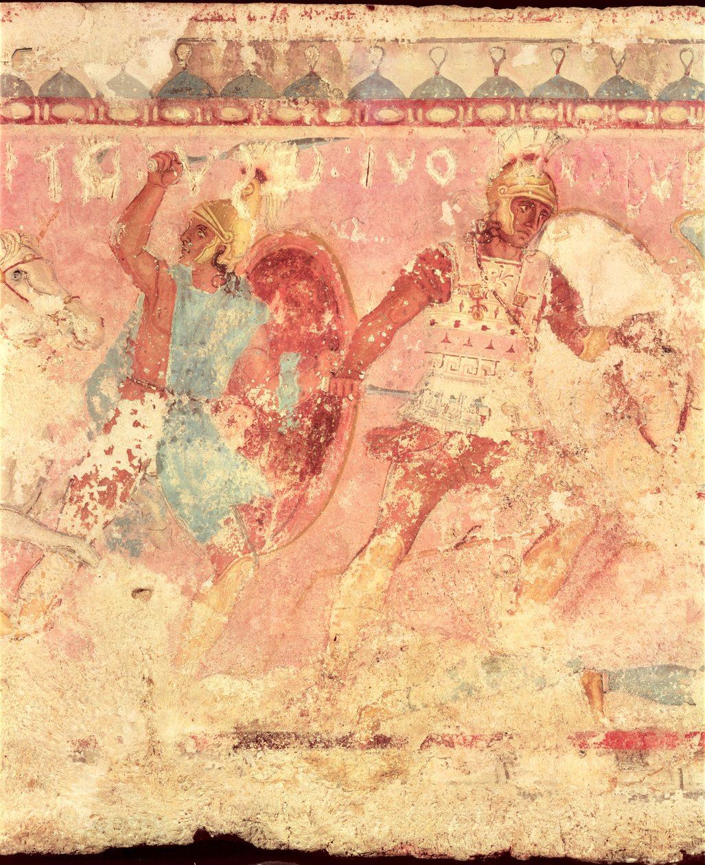 Amazons Fighting a Greek Warrior, Side of a Sarcophagus from Tarquinia by Unbekannt Unbekannt