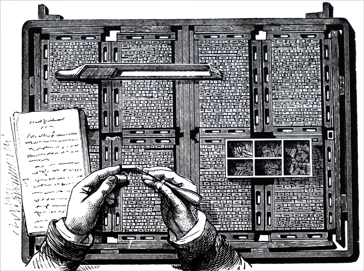 A Compositor Making Corrections at Gallery Proof Stage by Unbekannt