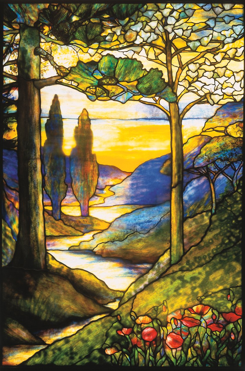 A Fine Leaded Glass Scenic Window by Unbekannt