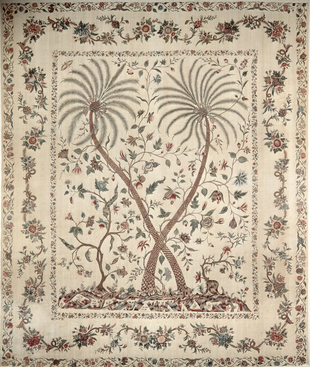 Bedspread with Palm Tree Motifs from Southern Coromandel Coast, c.1770 (cotton) by Unbekannt