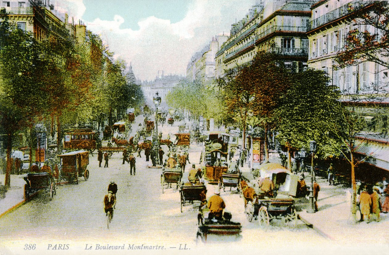 Boulevard Montmartre, Paris, c. 1900 by Unbekannter Künstler