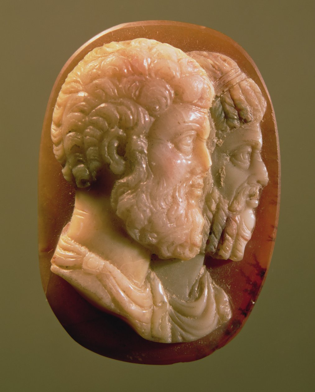 Cameo Depicting Marcus Aurelius (121-180) and Lucius Verus (130-169) Roman by Unbekannt