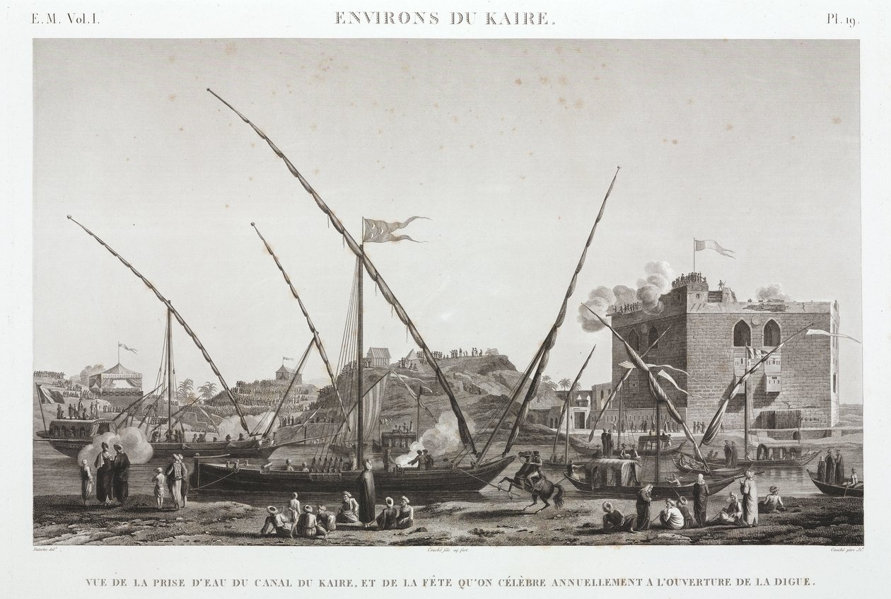 Celebrating the Annual Opening of the Dyke on the Cairo Canal, Egypt, circa 1798 by Unbekannt