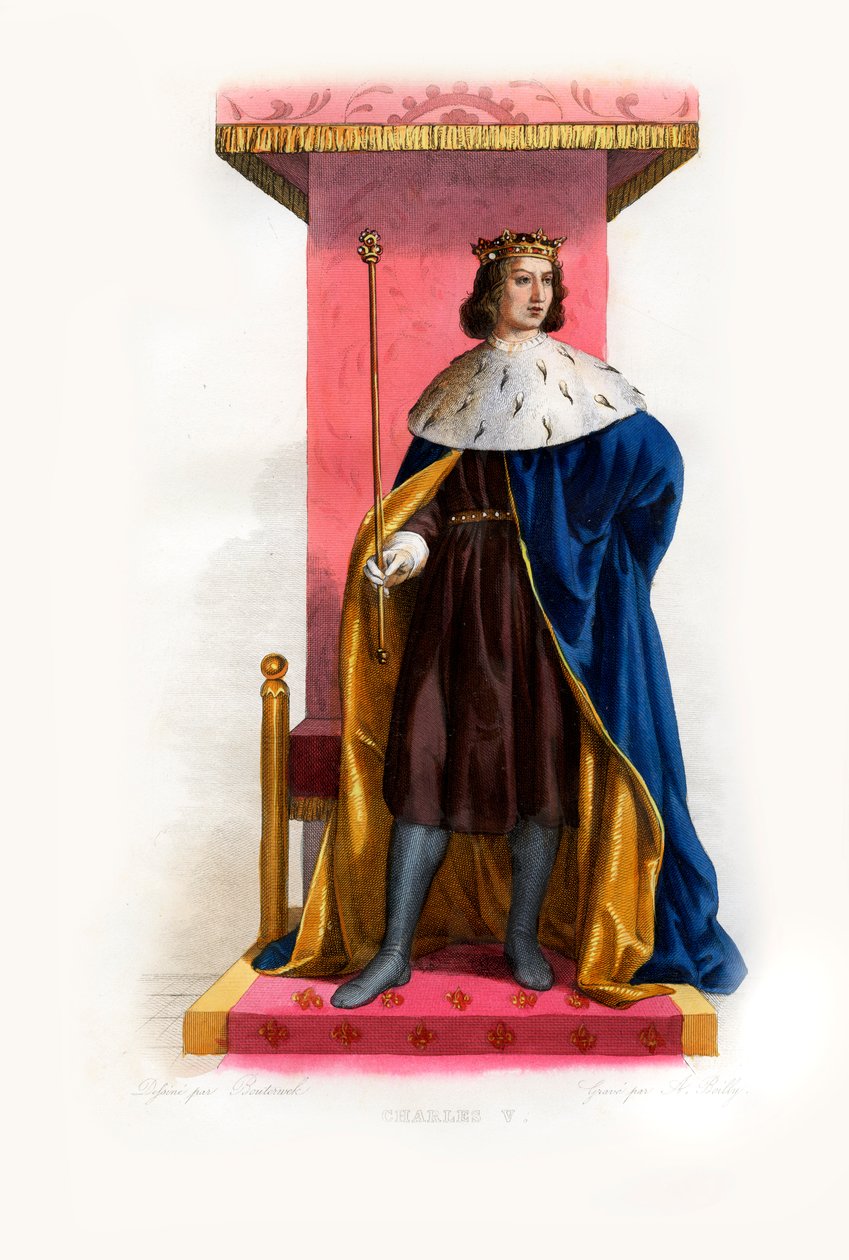 Charles V of France called the Wise, c.1844 (engraving) by Lancelot Volders