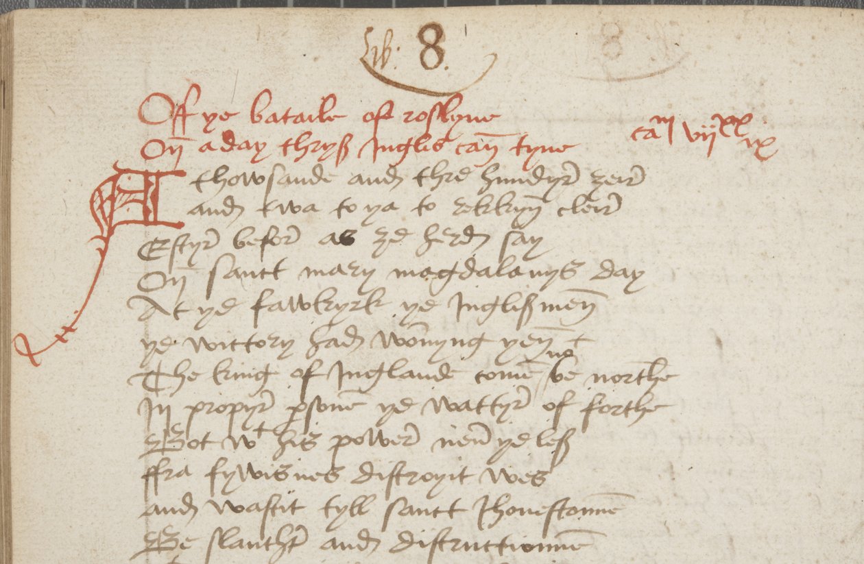 Copy of the Chronicle Andrew of Wyntoun, Fol 325 verso (detail), c.1550 by Unbekannt