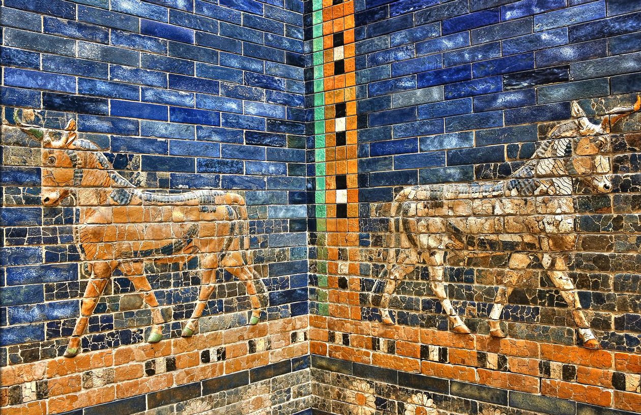 Detail from the 1930s Reconstruction of the Ishtar Gate Completed Using Original Bricks from c.575 BC, Pergamon Museum, Berlin, Germany by Unbekannter Künstler