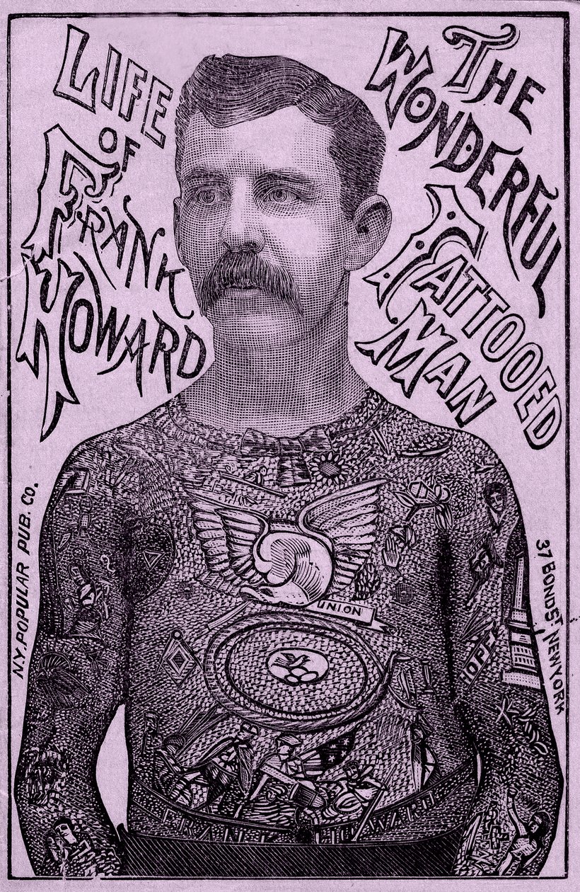Frank Howard the Wonderful tattooed man, c.1900 by Unbekannt